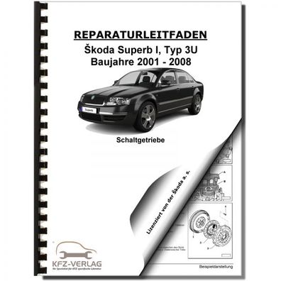 SKODA Superb I 3U (01-08) 6 Gang Schaltgetriebe Kupplung 01E Reparaturanleitung