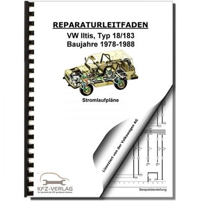 VW Iltis Typ 183 1978-1988 Schaltplan Stromlaufplan Verkabelung Elektrik Pläne