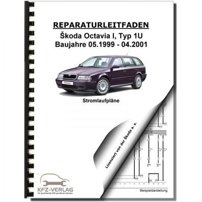 SKODA Octavia 1U 1999-2001 Schaltplan Stromlaufplan Verkabelung Elektrik Pläne