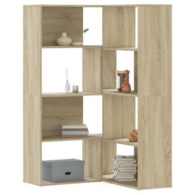 vidaXL Eck-Bücherregal 4 Etagen Sonoma Eiche 85x85x140cm Holzwerkstoff