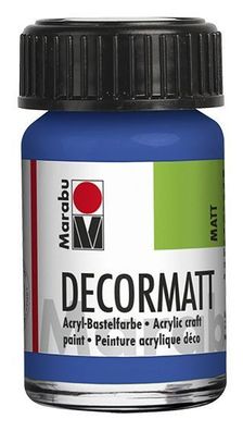 Marabu 1401 39 052 Decormatt Acryl, Mittelblau 052, 15 ml