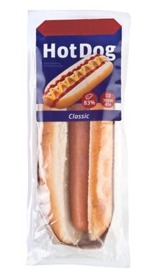 Food United Hot Dog Classic 5x für die Mikrowelle, als Zwischenmahlzeit, o-Go-Schale