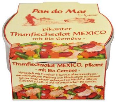 Pan do Mar 3x Pikanter Thunfischsalat Mexico mit Bio-Gemüse 250g