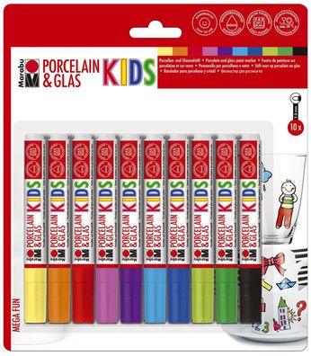 Marabu 125000000084 Marker "Porcelain & Glas KIDS" MEGA FUN(S)