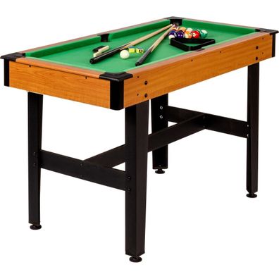 GAMES PLANET® 4ft Billardtisch Compact, helles Holzdekor, rün