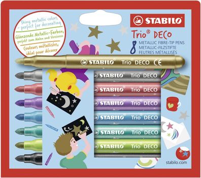 Stabilo 377/8 Fasermaler Trio Deco, 8er Karton-Etui(T)