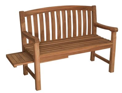 Gartenbank Lancaster Teak 120 cm mit Seitentisch