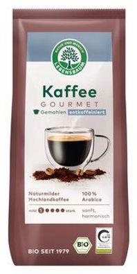 Lebensbaum Kaffee Gourmet, entkoffeiniert, gemahlen 250g