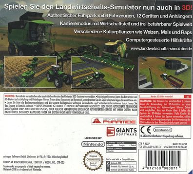 Landwirtschafts Simulator 2012 3D Nintendo 3DS 2DS