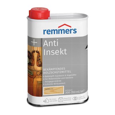 Remmers ANTI-INSEKT - 0.25 LTR (FARBLOS) Holzschutzmittel Insekten Bekämpfen