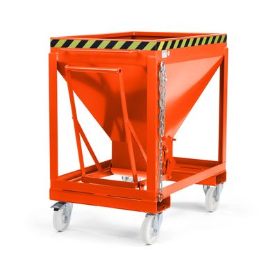 RR Industrietechnik Silowagen Typ RSLF 600dm3 fahrbar RAL 2004 Reinorange