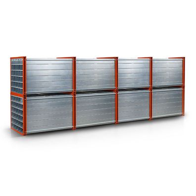 RR Industrietechnik Wabenregal RWR-16/6 6000x1000x1000mm mit 16 Faechern RAL 2004 Re