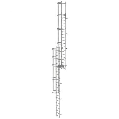 MUNK ortsfeste Steigleitern Aluminium eloxiert, 10,92m SH PG2