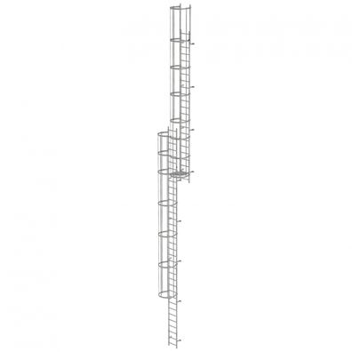 MUNK ortsfeste Steigleitern Aluminium eloxiert, 14,28m SH PG1