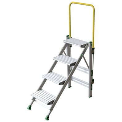 Facal Klapptreppe Plio mit Sicherheitsbuegel Aluminium 4 Stufen