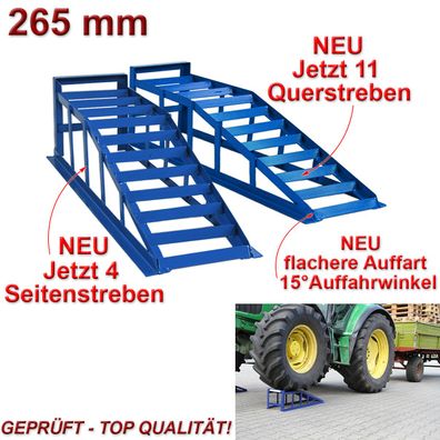 Auffahrrampe Rampe PKW 2 x blau 265er Räder extra breit 2000 kg / Paar * Spezial*