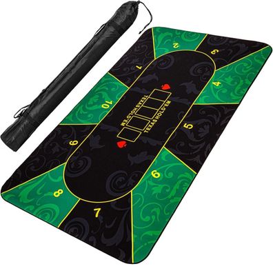 GAMES PLANET® Pokerauflage 200x90cm, grün/schwarz