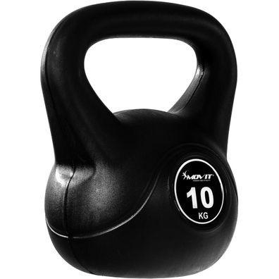 Movit® 10kg Kettlebell Kugelhantel schwarz