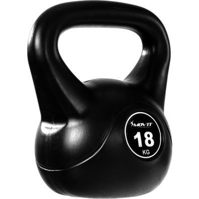 Movit® 18kg Kettlebell Kugelhantel, schwarz