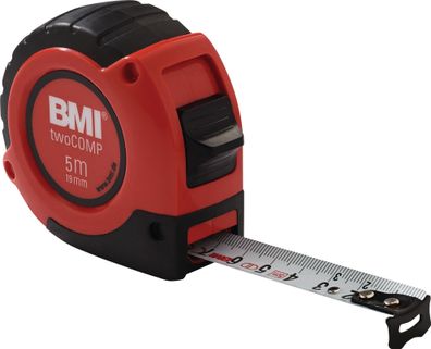 Taschenrollbandmaß twoCOMP L.5m Band-B.19mm m. Gürtelclip BMI