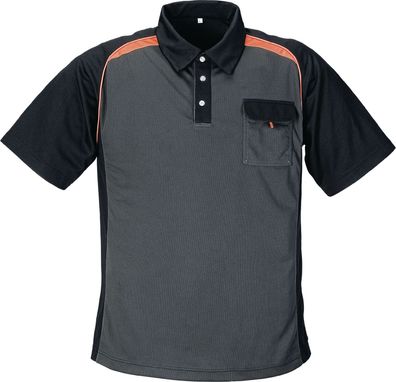 Herrenpoloshirt Gr. XXXL dunkelgrau/schwarz/orange Terratrend