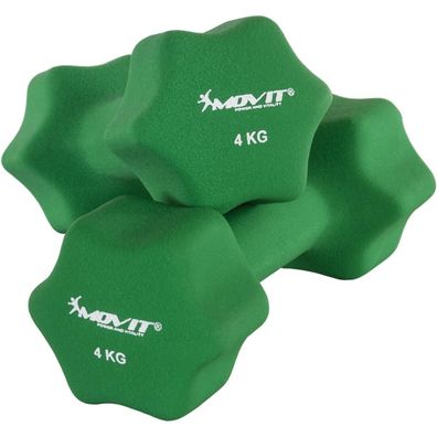 Movit® 2er Set 4,0 kg Neopren Hanteln Kurzhantel, Dunkelgrün