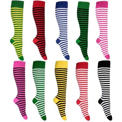 Ringelstrümpfe Kinder Erwachsene Baumwolle Ringelsocken Kniestrümpfe Socken Goldsc