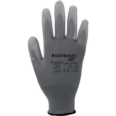 Handschuhe Gr.10 grau EN 388 PSA II Nyl.m. PU ASATEX