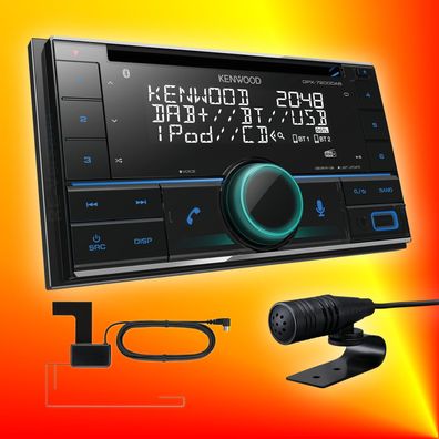 Kenwood DPX-7200 DAB+ CD Autoradio Antenne Mikrofon Bluetooth Alexa VarioColor