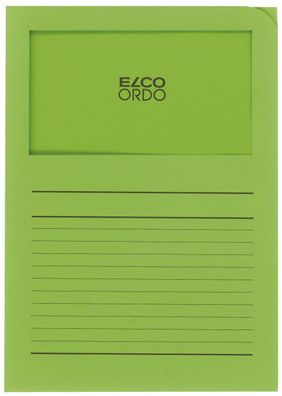 Elco 29489.62 Sichtmappen Ordo classico - grün, 120g, 100 Stück, Sichtfenster und