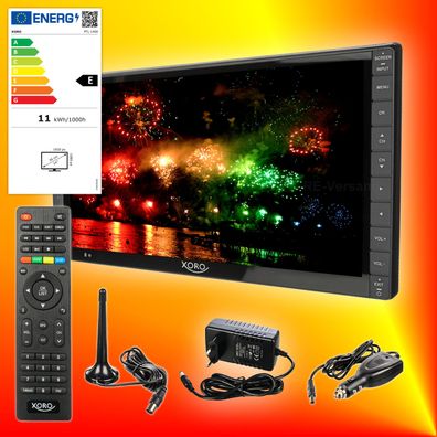 Xoro PTL 1400 tragbarer DVB-T2 HD TV Fernseher 12V 24V 230V HDMI USB EEK E