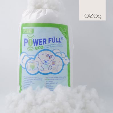 Power Füll® eco weiß | 1kg Nachhaltige Füllwatte | Spielzeugnorm Zertifiziert |