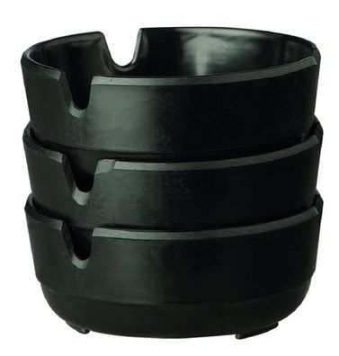 APS Aschenbecher, 3er Set Ø 8cm, H:3 cm Melamin schwarz -CASUAL- 00576