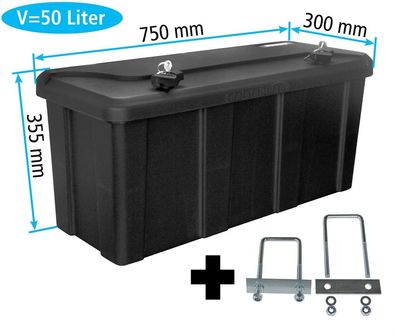 Daken B50-2 + inkl. Montagesatz MON4002, Werkzeugkasten, Deichselboxen, Stauboxen,