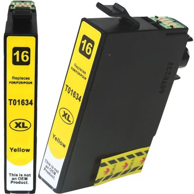 Kompatibel Epson 16XL, Füller, T1634, C13T16344010 Y Yellow Gelb Druckerpatrone