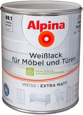 750ml ALPINA Weißlack f. Möbel &Türen extra matt