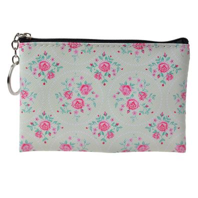 Juleeze Brieftasche 10x15 cm Grün Rosa Kunststoff Rechteck Rosen
