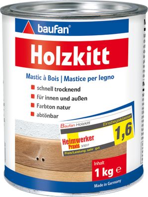 6x 1kg Baufan Holzkitt naturfarben