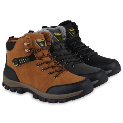 VAN HILL Herren Warm Gefütterte Outdoor Boots Bequeme Profil-Sohle Schuhe 840854