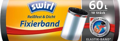 Swirl 60 Liter Fixierband-Müllbeutel R+D, (10/Rolle)