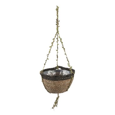 Clayre & Eef Pflanzenaufhänger Ø 24x18 Braun Seegras Rund (Gr. Ø 24x18/75 cm)