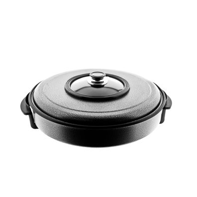 Mulex Pizza Pan Pfanne Ø46cm 1500W Multifunktionspfanne Grillpfanne Antihaftbeschi