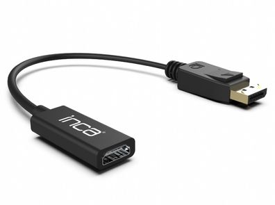 INCA Displayport zu HDMI Adapter 20cm Displayport-Stecker, HDMI-Buchse schwarz