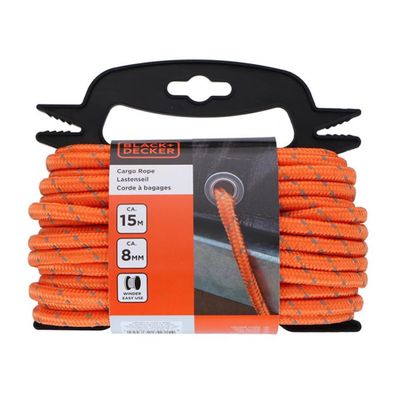 Black&Decker - Transportseil mit reflektierenden Elementen + 8mm / 15m Wickler