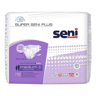 SUPER SENI PLUS Windeln, Größe M, für die Nacht für Erwachsene, 1 Packung = 10 Stück