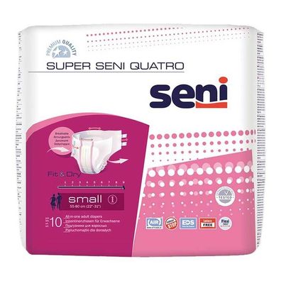 Super Seni Quatro Windelhosen, Größe S, 1 Packung = 10 Stück