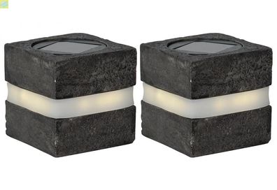 STAR Trading LED Solardeko 'Stonecube' 2er Set