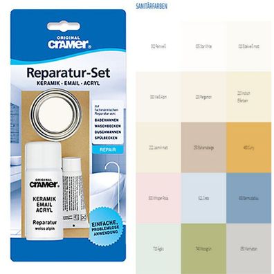 CRAMER Reparatur-Set, für Bad-Keramik, Email und Acryl, diverse Farben