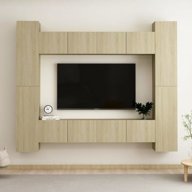 vidaXL 8-tlg. TV-Schrank-Set Sonoma-Eiche Holzwerkstoff