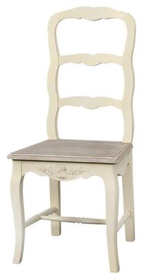 Livin Hill Stuhl Rimini Creme, hellbrauner Sitz RI028